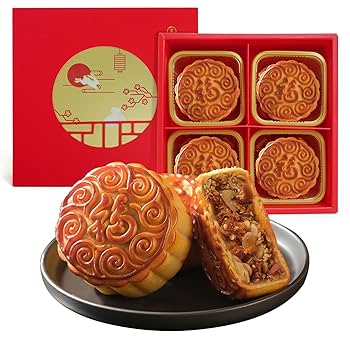 Amazon.com : KWOLYKIM Cantonese Style Mooncakes 4pcs Five